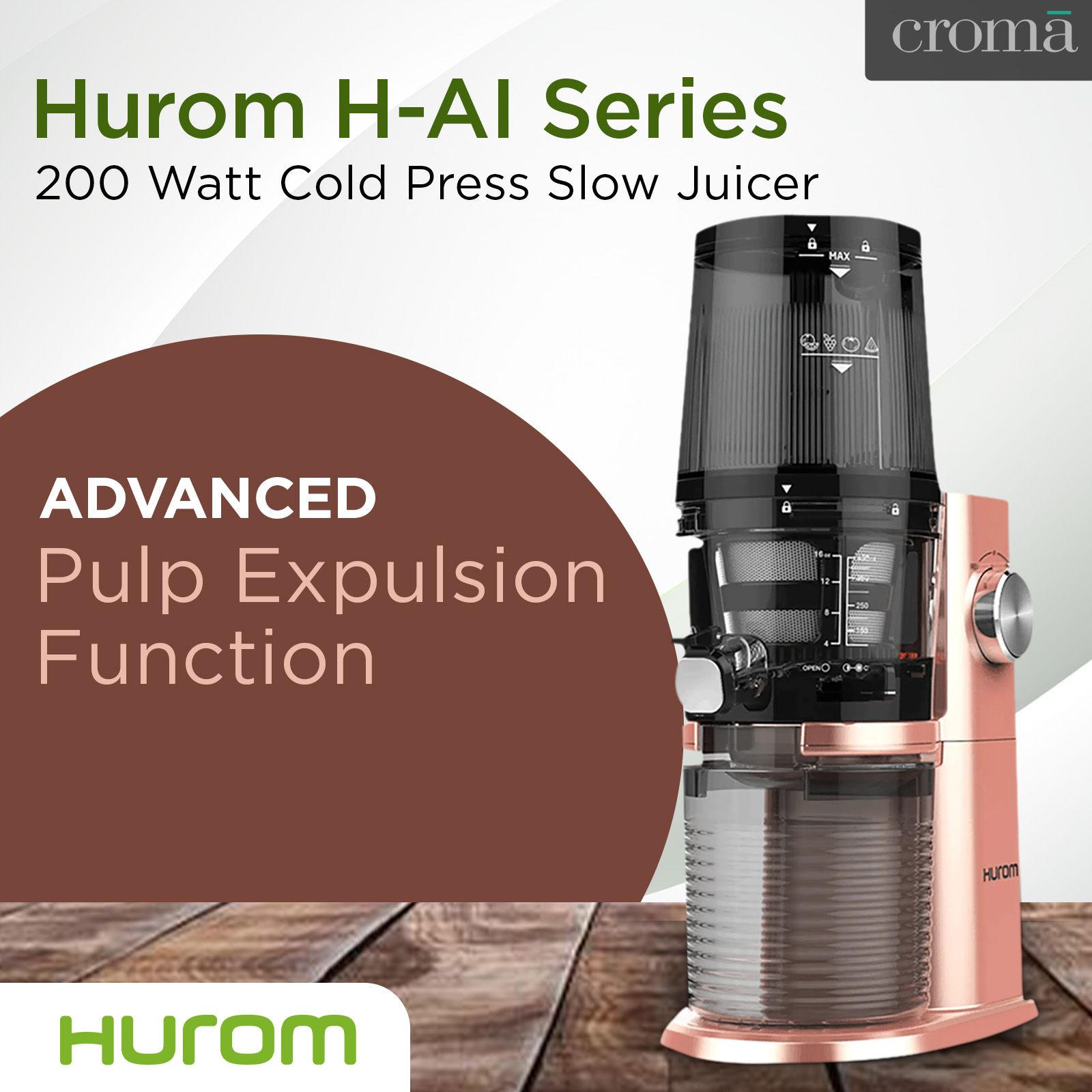 Buy Hurom H-AI Series 200 Watt Cold Press Slow Juicer (60 RPM